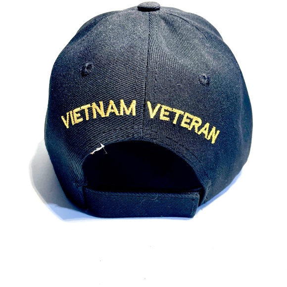 Black Vietnam Veteran Deluxe Low Profile Baseball Hat Cap Adjustable One Size - Picture 5 of 7